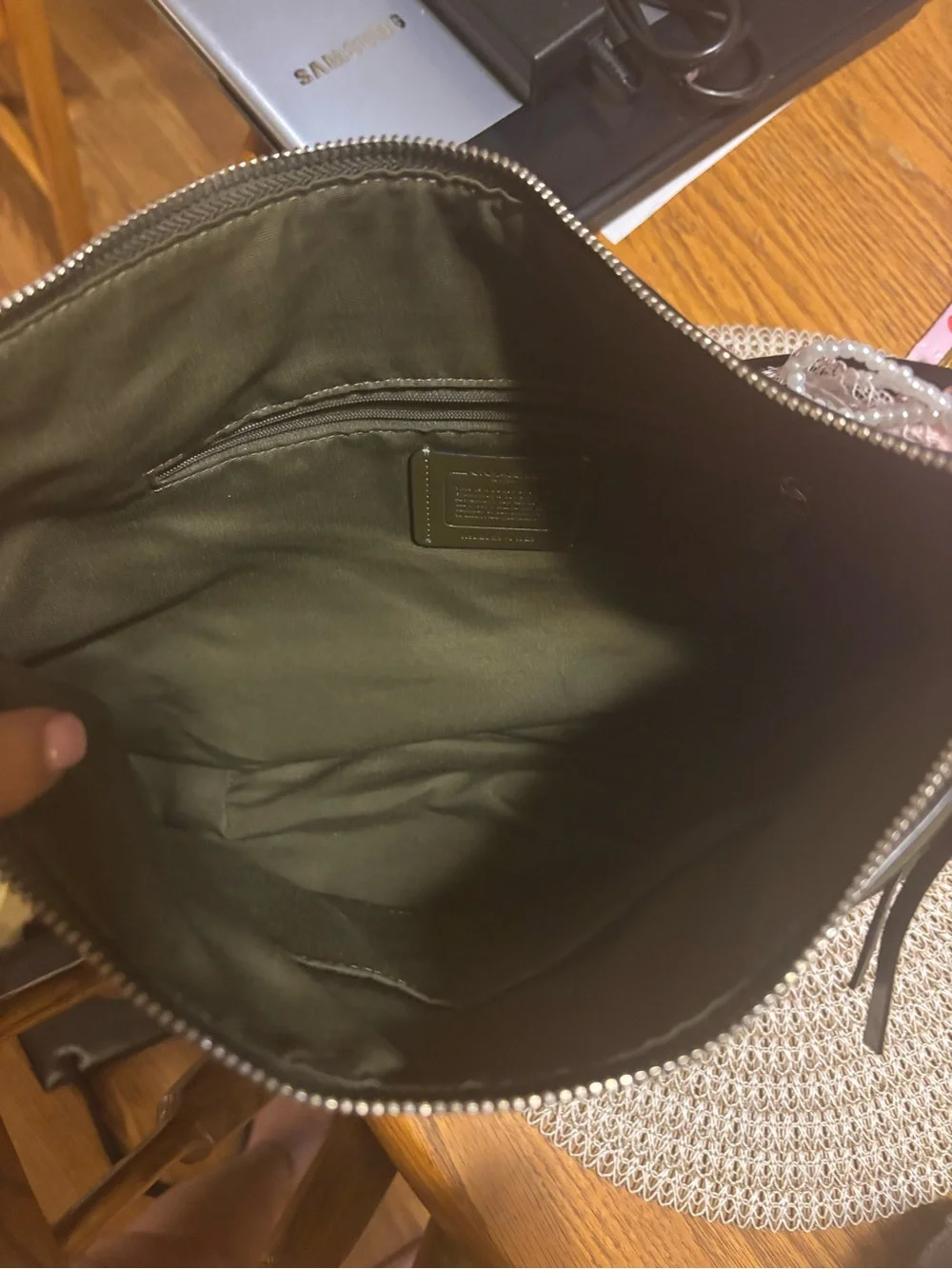 Coach Dark Green Leather Skylar Hobo Bag